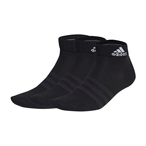 Image of adidas Unisex Thin and Light Ankle Socks 3 Pairs, Black/White, 6.5-8