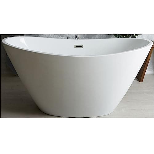 Image of Milano Irwell White 1500mm x 750mm Double Ended Freestanding Slipper Bath Waste Chrome Overflow