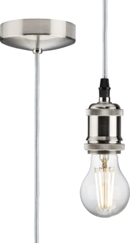 Image of Knightsbridge 1.8m E27 Vintage Pendant Set - Brushed Chrome 8271L