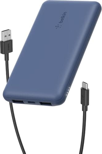 Image of Belkin USB-C Power Bank (10000mAh, 1 USB-C Port and 2 USB-A Ports for Charging iPhone, AirPods, iPad, Android or other devices up to 15 W) - Blue