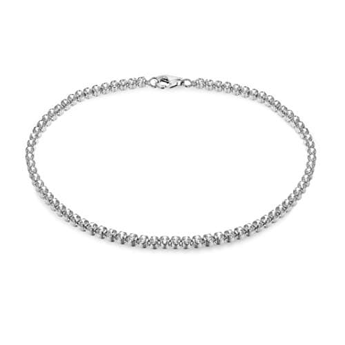 Image of Tuscany Silver Women's Sterling Silver 2 mm Round Cubic Zirconia Tennis Bracelet of Length 19 cm/7.5 Inch
