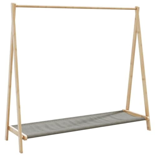 Image of vidaXL Clothes Rack with Shelves 106x34x102 cm Bamboo, coat rack, coat rack with shelf, bamboo clothes rack, clothes hanger rack