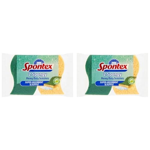 Image of Spontex Heavy Duty Super Absorbent Scourers, pack of 4