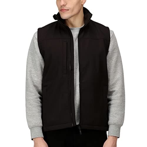 Image of Regatta Professional Men's Flux Water Repellent Softshell Bodywarmer Gilet Jacket, All Black, size Large (Manufacturer Size:L)