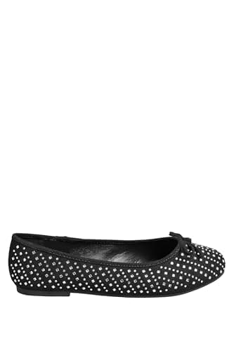 Image of Yours - Sparkly Ballerina Pumps in Extra Wide Eee Fit - Women's Black