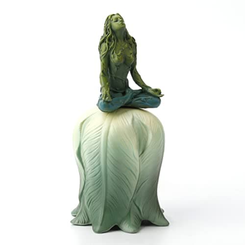 Image of Veronese Design 5 3/4" Mother Earth Gaia Sitting Meditation Pose Flower Bell Resin Figurine