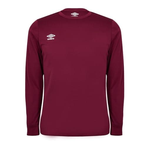 Image of Umbro Mens Club Jersey Long Sleeve Top Sports Training New Claret M