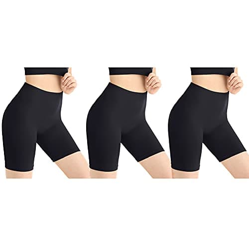 Image of Amazingjoys Seamless Slip Shorts Women's Smooth Slip Panties for Under Dresses,3*Black,XS-S