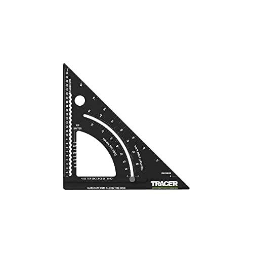 Image of TRACER 7" ProSquare Adjustable Measuring Tool (Professional Construction Square Tool with Lockable arm and Easy to Read Laser Markings)