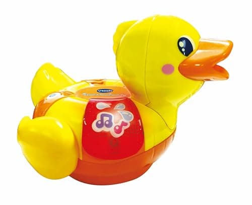 Image of VTech Float & Splash Duck, Bath Toy for 1 Year Olds, Sensory Bathtub Toy with Lights & Music, Bath Time Gift for Babies & Toddlers 1, 2, 3 years +, English version