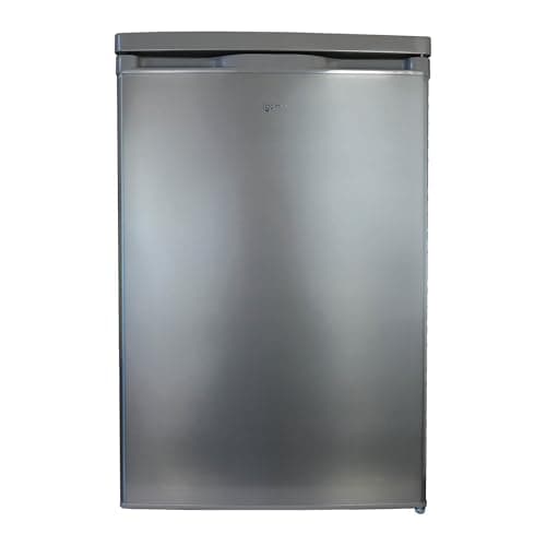 Image of Igenix IG255X Freestanding Under Counter Larder Fridge with 2 Adjustable Glass Shelves, 1 Salad Drawer with Shelf On Top, Reversible Door, 127 Litre Capacity, 55 cm Wide, Inox