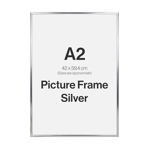 Image of Modern Silver A2 Photo Frame for A2 (42 x 59.4cm) Photos or Pictures, Plexi Glass, Wall Mounted Landscape or Portrait