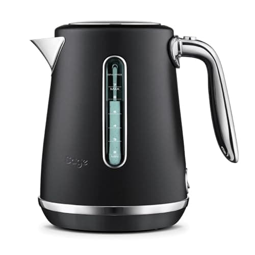 Image of Sage - The Soft Top Luxe Quiet Electric Kettle - Fast Boil, Opens Softly, Elegant Design - 1.7 L Capacity, Cordless, 2400 W - Black Truffle