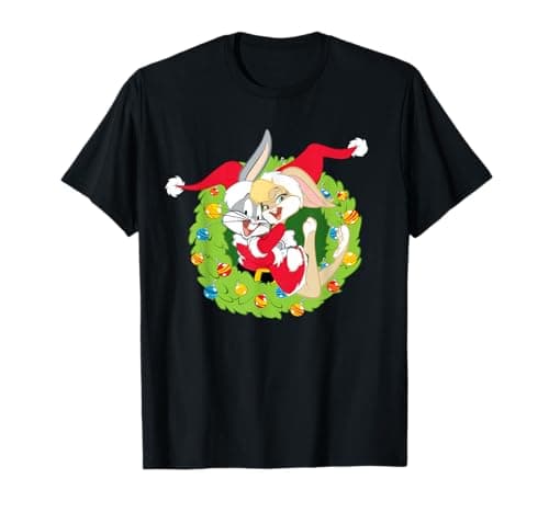 Image of Kids Bugs Lola Bunny Xmas Santa T-Shirt