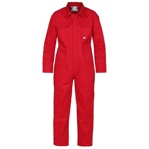 Image of Fort - Tearaway Junior Coverall - Red - 5-6 Years - Junior Kids Overall - Features Velcro Fastening -Secure Pockets - Durable - Kids Boiler Suit - Handy Overalls for Children