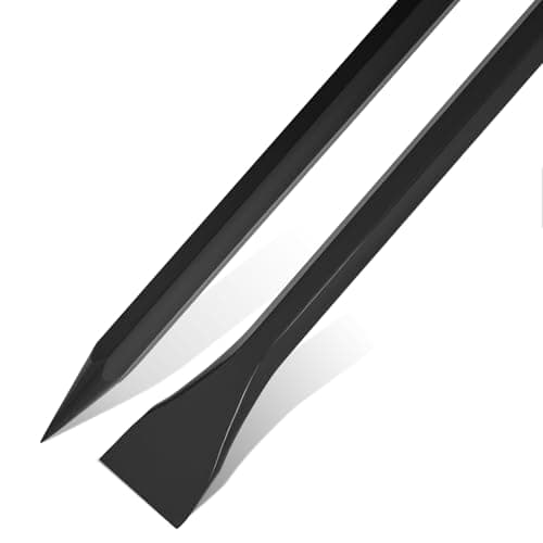 Image of Leriton 60" (5ft) Chisel Digging Bar 13Lb (6.2kg) Pencil Point Wrecking Pry Road Bar Post Hole Diggers for Digging Prying of Dirt and Large Rocks