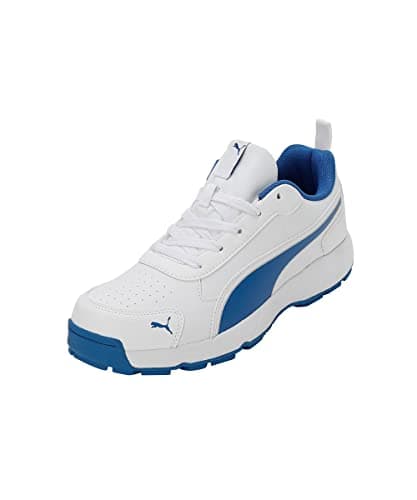 Image of Puma Mens Cricket Classicat Cricket Shoe, White-team Royal-silver, 10 UK