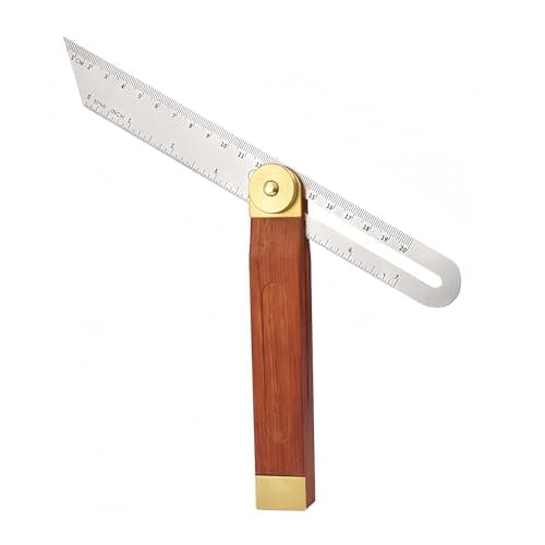 Image of Adjustable Bevel Gauge, 9 Inch/230mm T Bevel Blade Ruler, sliding bevel,Adjustable Bevel Gauge with Hardwood Handle, Stainless Steel Ruler for Craftsman Carpenter Architect Engineer Woodworking