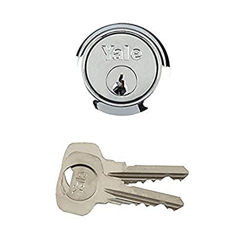 Image of Yale P-X54KP-CH Replacement Rim Cylinder, Suitable For 38-57 mm Doors, High Security, 4 Keys Provided, Chrome Finish, Boxed