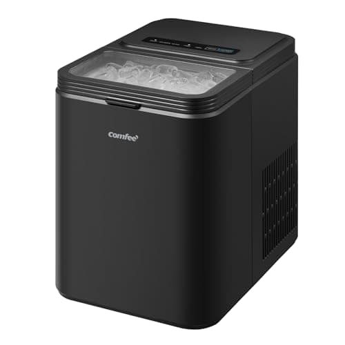 Image of COMFEE' RCI12BL1UK(E) Countertop Ice Maker, 12kg in 24H, 8 Ice Bullets in 6-9 minutes, 2 Bullet Ice Sizes, Self-Cleaning Ice Machine with Ice Scoop & Basket, Suitable for Home/Kitchen/Office/Party