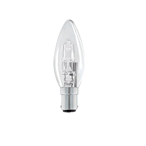 Image of 4Pack 28W SBC Eco Halogen Saver Candle Lamp Bulb Small Bayonet B15 28W 240V Clear 370 Lumens Warm White