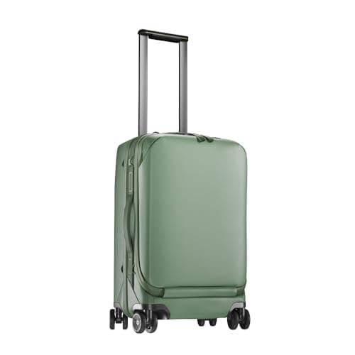 Image of Peak Design Roller Pro Carry-On, Sage, Expandable Small Suitcase with Wheels, Carbon Fiber Handle, Drawbridge Opening, Hybrid Soft/Hard Shell, Custom Hardware, Fits XL Camera Cube or Packing Cubes