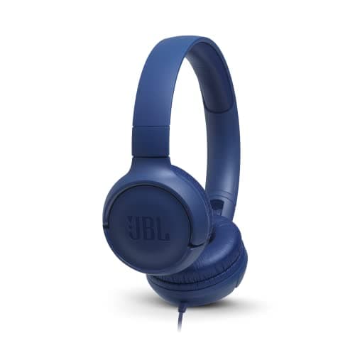 Image of JBL Tune 500 On-Ear Lightweight Foldable Headphones with Pure Bass Sound, 1-Button Remote with Built-In Microphone, Blue