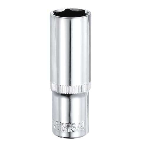 Image of sourcing map 6-Point Socket 1/2" Drive by 3/4" SAE 3.07" Length Deep Socket CR-V Square Drive Sockets Mirror Polished Chrome Socket Hand Tool for Car Repair Mechanical Maintenance