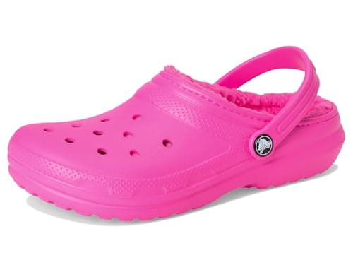 Image of Crocs Unisex Kids Clog, Classic Lined Clog K, Pink Crush, 3 UK