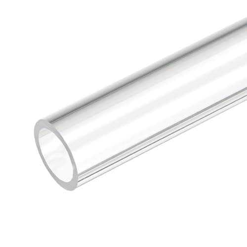 Image of sourcing map Acrylic Pipe Clear Rigid Round Plastic Tube 16mm(5/8 inch) ID 21mm OD 10" for Lamps and Lanterns, Water Cooling System