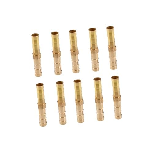 Image of 10Pcs Brass Barbed Tube Fittings Heat & for Plumbing Systems Repair & Maintenance Erosion Brass Tube Adapters