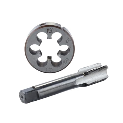 Image of Hoite M20 X 1.5 Metric Tap and Die Set M20 X 1.5mm HSS Straight Fluted Machine Thread Right Hand Screw Tap and Round Threading Die
