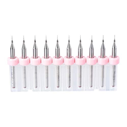 Image of sourcing map PCB Drill Bits 0.15mm Tungsten Carbide Rotary Tool Jewelry CNC Engraving Print Circuit Board Micro Drill Bits 1/8 Inch Shank 1 Set (10 Pcs)