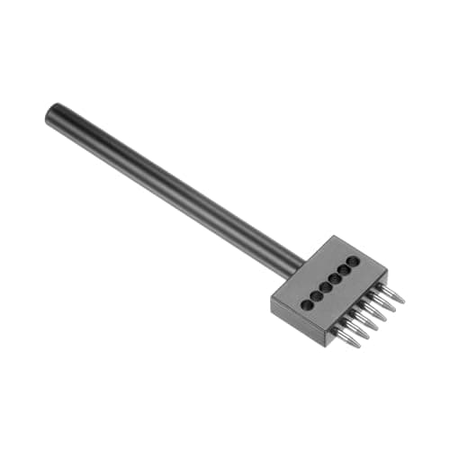 Image of CoCud 6 Prong Punch Tool, 5mm Pitch, Carbon Steel Leather Round Hole Punch Tool - (Applications: for Leather Belt, Watch Band and Leather Strap Gasket)