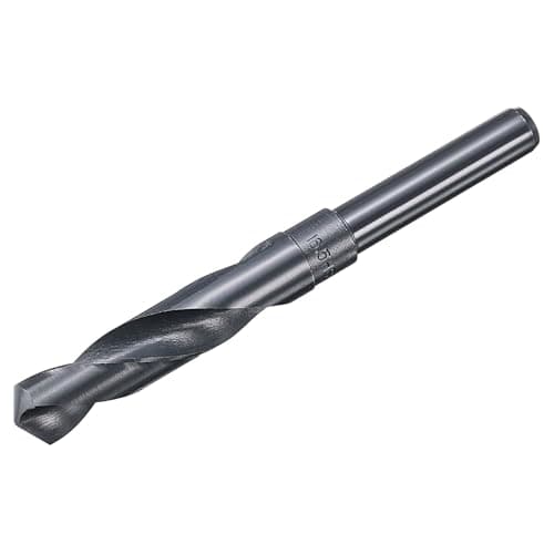 Image of sourcing map 16.5mm Drill Bit 1/2" Reduced Shank 4341 High-Speed Twist HSS Nitriding Black 135° for Light-duty Soft Metal Aluminum Alloy Wood Plastic