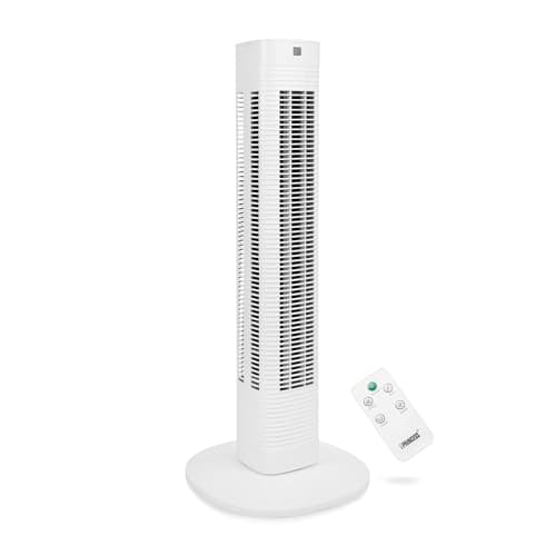 Image of Princess Quiet Tower Fan, Under 15dB on night mode, 80cm high, 3 Speeds, 3 Modes, Oscillation 80°, 8H timer, Remote Control, Controllable via app, White