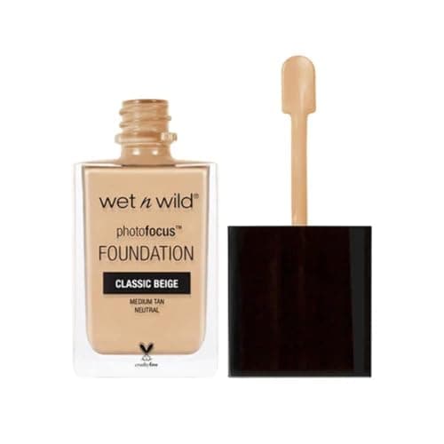 Image of Wet n Wild Photo Focus Matte Foundation, Buildable High-Performing Liquid Makeup, Flash-Proof No White Cast and Pore-Blurring Finish, Classic Beige
