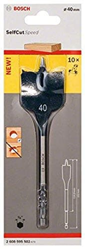 Image of Bosch 2608595502 40 x 152 mm Hex Shank Self-Cut Speed Flat Drill Bit