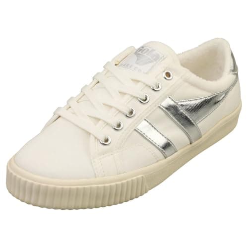 Image of Gola Women's Tennis Mark Cox Trainers, Off-White (Off White/Silver Wj), 5 UK (38 EU)