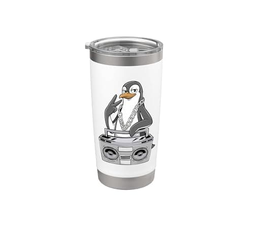 Image of Penguin Lover Hip Hop Kids Music Boys Penguin Stainless Steel Insulated Tumbler