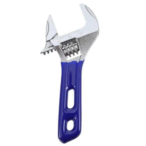 Image of Bremorou 4 Inch Short Handle Adjustable Spanner, Wrench with 1.7”(44mm) Wide Jaw Opening for Plumbing Auto Repair Home Maintenance for Easy Access to Tight Spaces, Metric/SAE Scales,Metal