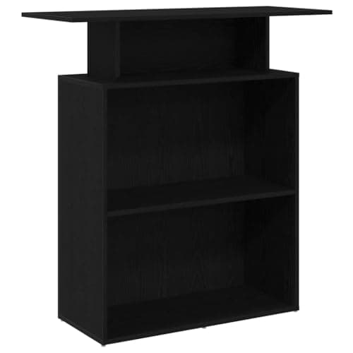 Image of vidaXL Black Reception Desk/Front Counter 100x40x104 cm Engineered Wood - Functional & Versatile for Offices, Hotels, Clinics