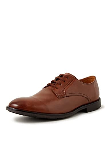 Image of Clarks Men's Ronnie Walk Derbys, Brown British Tan Leather, 9 UK