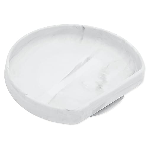 Image of Bumkins Silicone Grip Dish, Suction Plate, Divided Plate, Baby Toddler Plate, BPA Free, Microwave Dishwasher Safe - Marble