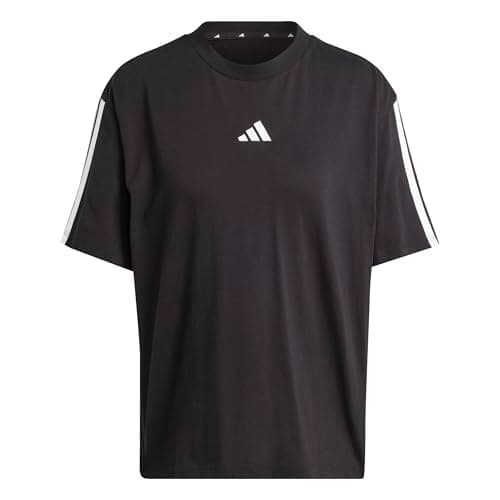 Image of adidas Women's Essentials 3-Stripes Boyfriend T-Shirt, Black/White, M