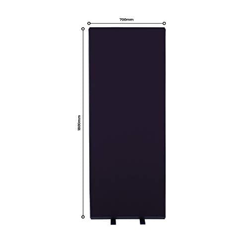 Image of Panelwarehouse Office Screens Partition Divider 700mm W x 1800mm H Black Woolmix Fabric