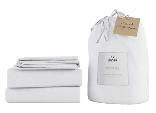Image of Panda Bamboo & French Linen Complete Bedding Set | UK Super King - Coconut White (Coconut White, Double)