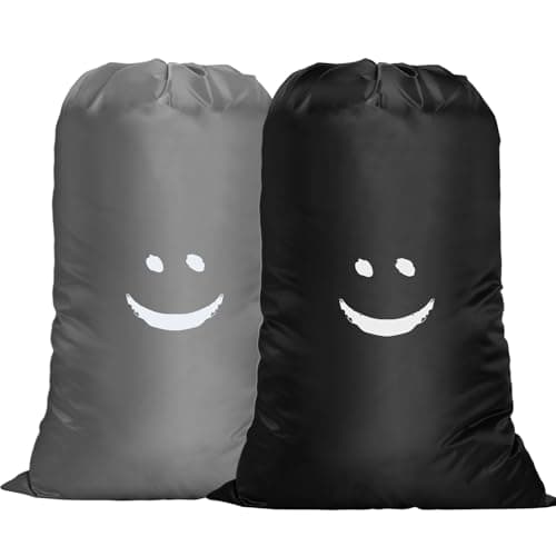Image of flintronic 2 Pack Extra Large Laundry Bag, 61×91cm Foldable Storage Bag, Dirty Clothes Bags, with Drawstring Closure, Durable Rip-Stop, Convenient, for Travel/Bathroom/Bedroom/Dormitory