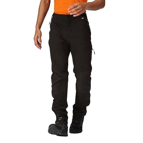 Image of Regatta Mens Questra V Walking Trousers Water Repellent Hiking Stretch Winter Black
