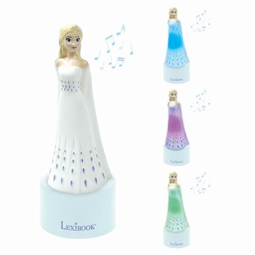 Image of LEXIBOOK, Frozen Nightlight and Speaker for Children's Room, Colour Change, Soft Light, Battery Operated, White, NS01FZLXB